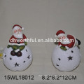 Ceramic Christmas ornament santa with LED